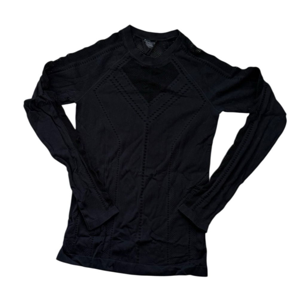 Athleta Oxygen Black Mesh Long Sleeve Top - Picture 5 of 7